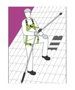 Kratos Safety – Anwendungsdarstellung: Dach-Set mit Auffanggurt, Seil und Tasche