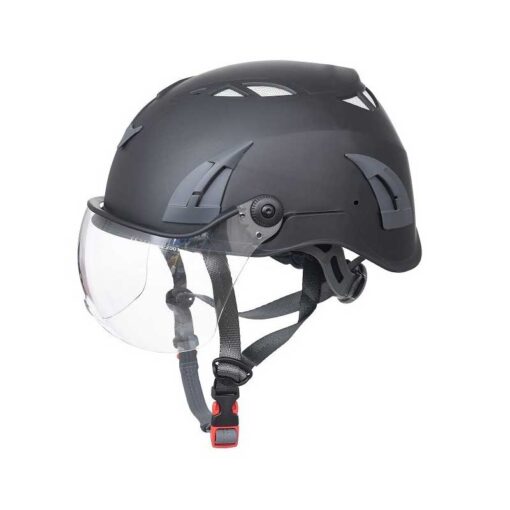 Kratos Safety – Klares Visier an einem Schutzhelm, Montagebeispiel