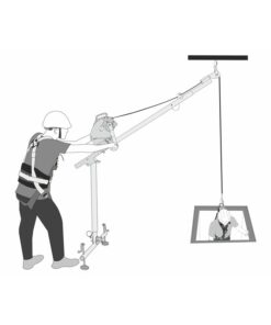 Kratos Safety – Anwendungsdarstellung: EasySafeWay 2 – Aufgehängter Verankerungsausleger mit ausziehbarem Arm für Zugang, Bergung und Rettung in engen Bereichen