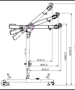 Kratos Safety – Maßzeichnung: EasySafeWay 1, mobiles H-förmiges Basis Davit System