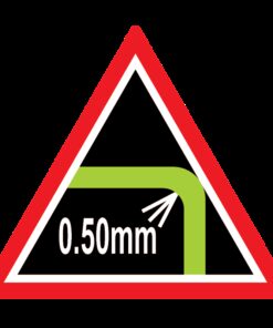 Kratos Safety – Herstellerpiktogramm zur Kantenprüfung mit 0,5 mm Kantenradius