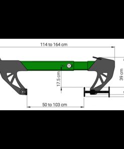 Kratos Safety – Maßzeichnung: KARIBA Anschlagvorrichtung für breiten Damm oder Brüstung