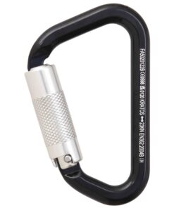 Kratos Safety – schwarzer Aluminiumkarabiner mit Twist-Lock-Verschluss
