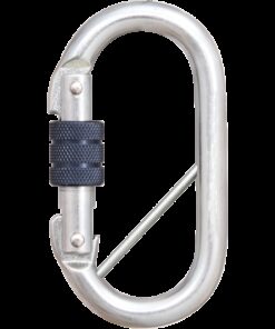 Kratos Safety – Stahl-Karabiner mit Schraubverschluss und Sicherheitsriegel