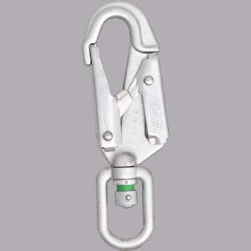 STAHLKARABINER MIT DOPPELT WIRKENDEM AUTOMATIKVERSCHLUSS MIT FALLANZEIGE-WIRBEL