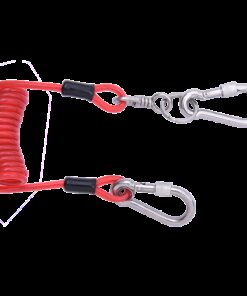 Kratos Safety – Rotes Werkzeug-Spiralband mit zwei Karabinern