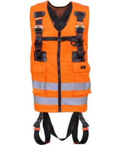 Kratos Safety – REFLEX 2 – Auffanggurt mit orangefarbener Warnweste